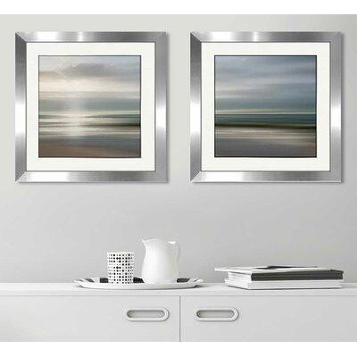 Highland Dunes 'Setting Sun' 2 Piece Framed Acrylic Painting Print Set in Arts & Collectibles