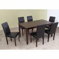 HOME ACCESSORIES INC 7 Piece Solid Wood Dining Set