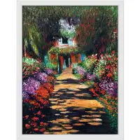 Overstock Art La Pastiche Garden Path at Giverny with Galerie White, 34" x 44"