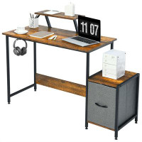 17 Stories 17 Stories Computer Desk Writing Workstation Home Office W/ Movable Storage Rack & Shelf