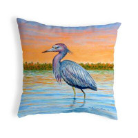 Betsy Drake Interiors Heron & Sunset Indoor/Outdoor Throw Pillow