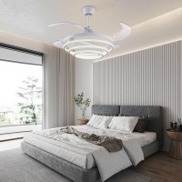 17 Stories 42 Inch LED Ceiling Fans with Light and Remote Control