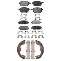 Front Rear Ceramic Brake Pads And Parking Shoe Kit For Nissan Altima Maxima Infiniti FX35 KTN-100528