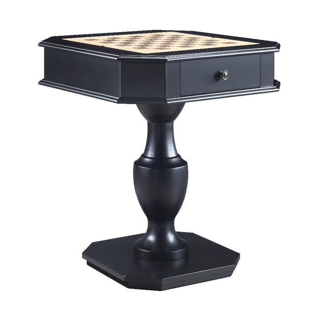 AF - Black Finish Side Table ( 3in1 Game Table - Chess/Checkers/Backgammon Table )  AC00861  Gaming Table in Other Tables - Image 4