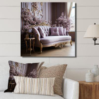 House of Hampton Lilac Couch Adorned with Gilded Accents I - Print on Canvas