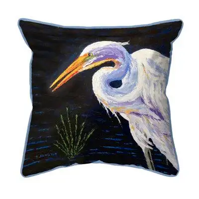 Highland Dunes Palette Great Egret Indoor/Outdoor Pillow