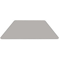 Flash Furniture Mobile 29'''' X 57''''L Trapezoid Grey Thermal Laminate Activity Table - Standard Height Adjustable Legs