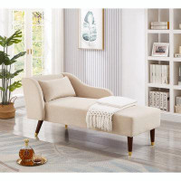 hernansofa Modern Chaise Lounge Chair Velvet Upholstery