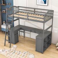 Harriet Bee Issleib Kids Twin Loft Bed with Drawers
