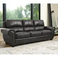 Lark Manor Arjana 85'' Genuine Leather Rolled Arm Sofa
