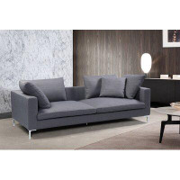 Meubles House Margo King Sofa - Dark Grey. With Extra Cushions On Both Sides Of Sofa, Its Capacity Of Sofa Is 2-3 Person