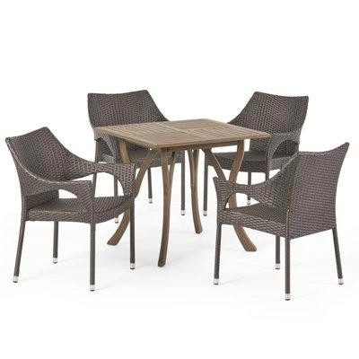 Winston Porter Thomes Outdoor 5 Piece Dining Set in Dining Tables & Sets