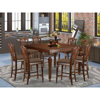 Darby Home Co Ashworth Counter Height Butterfly Leaf Rubberwood Solid Wood Dining Set