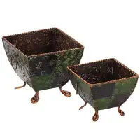 Bungalow Rose 2 - Piece Metal Pot Planter Set