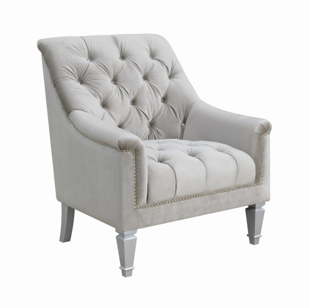Avonlea Sloped Arm Upholstered or Velvet - 2 Pi Sofa & Loveseat Optional Chair - Comes in Grey in Beds & Mattresses in Alberta - Image 4