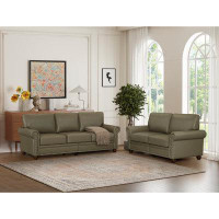 Canora Grey Living Room Sofa With Storage Sofa 2+3 Sectional Grey Faux Leather