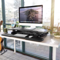 Mount-it Mount-it! Height Adjustable Stand Up Desk Converter, 38” Wide Tabletop Desk Riser With Gas Spring