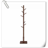Winston Porter Solid Wood Coat Rack, Wood Hall Tree, Coat Rack Stand With 8 Hooks, Stable Square Base, 3 Height Options,