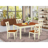 August Grove Kriebel 5 - Piece Extendable Solid Wood Dining Set