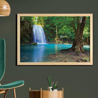 East Urban Home Ambesonne Woodland Wall Art With Frame, Waterfall Asia Thailand Jungle Tropic Plants Trees Tourist Attra