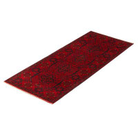 Isabelline One-of-a-Kind Alyne Hand-Knotted 2'7" X 6'6" Area Rug in Red