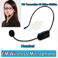 FM Wireless Microphone Headset - FM Radio Multi-Channel Micphone - Black - 104797