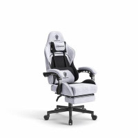 Dowinx Dowinx Adjustable Reclining Ergonomic Swiveling PC & Racing Game Chair with Footrest in Grey/Black