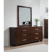 Coaster Jessica 6-Drawer Dresser With Mirror In Cappuccino