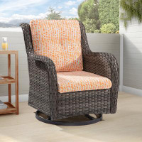 Wildon Home® Outdoor Ashlamari Rocking Polyethylene (PE) Wicker Chair with Cushions