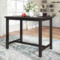 Winston Porter Rustic Wooden Counter Height Dining Table For Small Places