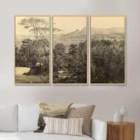 Millwood Pines Nature Of South America Old Image X - Traditional Framed Canvas Wall Art Set Of 3