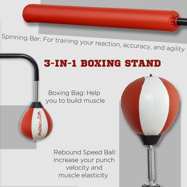 Boxing Punchbag 33.1" x 14.2" x 80.7" Black, Red and White in Exercise Equipment - Image 4