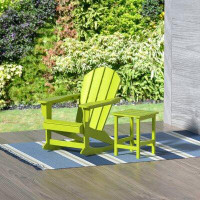 Beachcrest Home Shavon Adirondack Outdoor Rocking Plastic Chair With Side Table