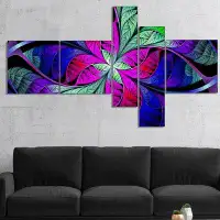 Made in Canada - East Urban Home 'Multi Colour Stained Glass Texture' Graphic Art Print Multi-Piece Image on Canvas