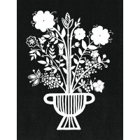 Three Posts™ Teen Black And White Flower Vase Print On Canvas