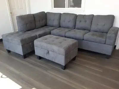 Relaxation Rex Grey Microfiber Sectionals Luxurious Softness: The first thing you'll notice when you...