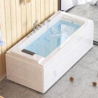 Mjkone Mjkone 67" Whirlpool Air Massage Bathtub,rectangular Water Jets Bath,jetted Soaking Hot Tub With Slip-resistant,j