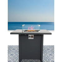 Latitude Run® Outdoor Fire Pit Table With Lid And Push Button Ignition System