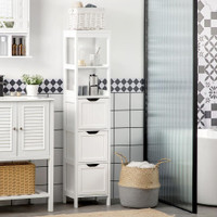 Bathroom Floor Cabinet 11.8" x 11.8" x 55.7" White