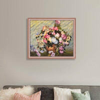 Overstock Art Still Life Vase With Roses By Vincent Van Gogh With Rose Gold Classico Frame, 23" X 27"