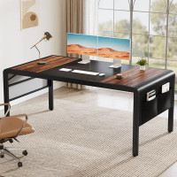 17 Stories Zujeily 63-Inch Large Computer Desk with Storage Bag, Home Office Workstation