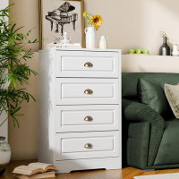 Rubbermaid 4 Drawer Vertical Dresser, Tall White Dresser, Trapezoidal Design With Handle-Drawer Chest For Ample Storage,