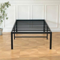 Latitude Run® Latitude Run® Twin Bed Frame 18 Inch Metal Platform Bed Frame Heavy Duty Steel Slats And Anti Slip Support