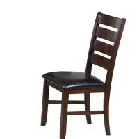 Red Barrel Studio Set Of Two Black Upholstered Faux Leather Slat Back Side Chairs