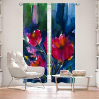 East Urban Home Lined Window Curtains 2-Panel Set For Window Size From East Urban Home By Kathy Stanion - Floral Dreams