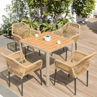Bayou Breeze Outdoor Patio Table Chair Set,Rattan Chair,Backyard, Balcony, Garden