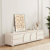 Ivy Bronx French cream style simple modern living room floor cabinet home TV cabinet.