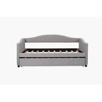 Red Barrel Studio Upholstered daybed with trundle,Light Grey