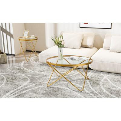 Mercer41 2 Piece Coffee Table Set in Coffee Tables