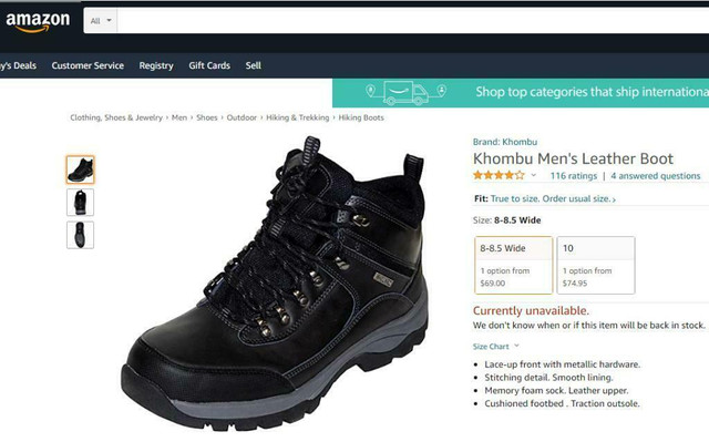 New KHOMBU MENS SUMIT WATERPROOF HIKING BOOTS -- Size 8 -- CRAZY CLEARANCE PRICE!! in Men's Shoes - Image 4